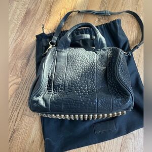 Alexander wang Rocco duffle bag in black leather with gold studs